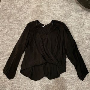 Free People Black Blouse